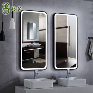 铁艺LED灯镜洗手盆壁挂防水卫浴镜高清智能镜卫生间竖挂浴室镜子