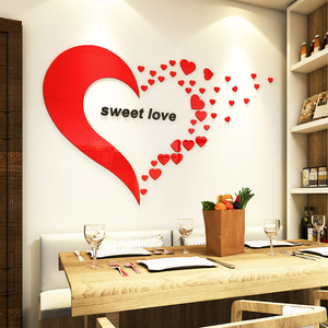 创意浪漫温馨水晶3d立体墙贴画餐客厅卧室婚房背景墙壁贴纸装饰品