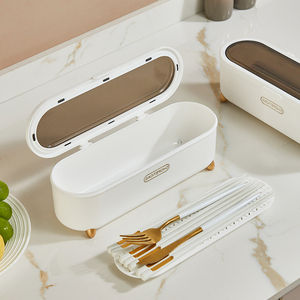 筷子收纳盒家用带盖放餐具勺子高档新款刀叉的盒子厨房筷子筒笼架