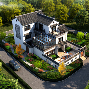 3220徽派四合院设计图纸中式别墅新款豪华三3层自建房屋乡下楼房