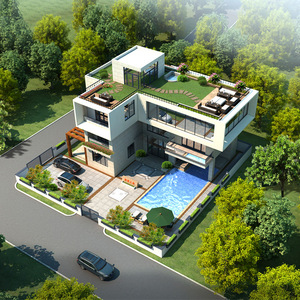 3223豪华三层现代风别墅设计图纸全套带电梯地下室泳池新款自建房