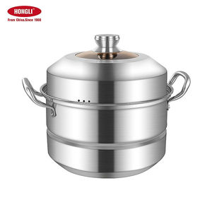 宏利304不锈钢蒸锅加厚三层两层蒸饭锅电磁炉锅多层汤锅具带蒸笼