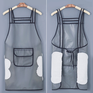 透明围裙女家用厨房做饭防水防油污餐饮水产专用工作服男塑料软皮
