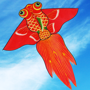 新款红色金鱼烫金风筝成人大人专用鲤鱼微风易飞儿童潍坊传统风筝