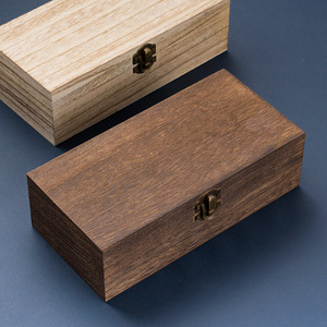 木盒收纳盒带盖实木复古礼品包装盒木质箱子长方形小木盒