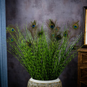 仿真花孔雀羽毛大号落地花艺孔雀翎简约家居客厅装饰花艺插花假花