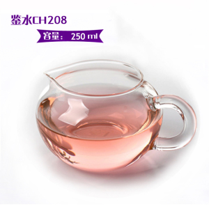 明尚德CH208 小苹果圆形玻璃公道杯公杯加厚耐热分茶器茶具250ml