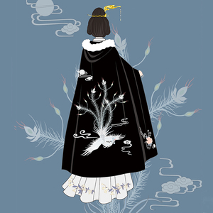 [凤朝阳]正品原创冬季汉服斗篷女古风冬装加绒加厚过年很仙气披风