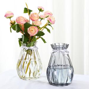 花瓶插花透明玻璃家用北欧高款客厅装饰摆件水培干花小清新大花瓶