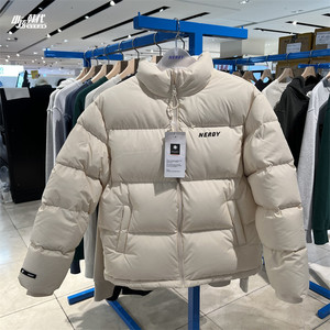 韩国代购nerdy潮牌百搭冬季基础款字母拉链短款保暖羽绒服外套