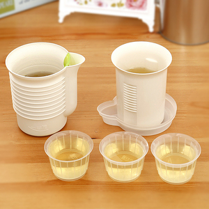 一口渡茶水分离泡茶杯旅行便携茶具套装一壶塑料