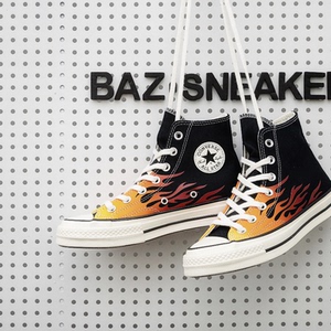 converse匡威ctas1970s黑色火焰高帮男女同款帆布鞋165024c