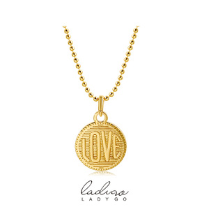 ladygo纯银字母项链女复古欧美冷淡风小众品牌锁骨链韩国网红饰品