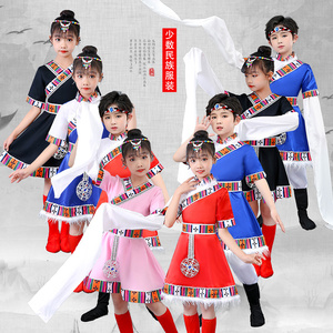 六一儿童节夏藏族蒙古舞蹈演出服装幼儿园少数民族男女童表演服饰