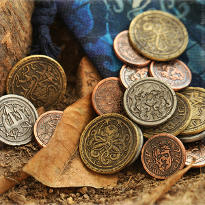 克苏鲁神话周边旧印金属币桌游配件diy硬币筹码三枚装