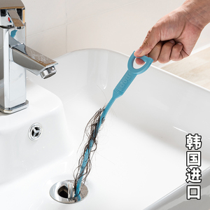 韩国进口厨房水槽管道疏通器棒下水道毛发钩头发清理专用防堵神器