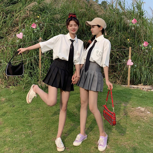 初夏jk制服闺蜜装学生装班服衬衫裙套装女校服套装高中生短袖衬衣