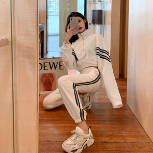 轻熟风秋款卫衣两件套休闲运动套装女御姐潮牌运动服炸街洋气时尚