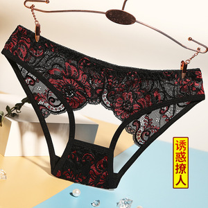 开叉内裤女士开档诱惑性感性趣丁字裤免脱蕾丝床上激情情趣惑内衣