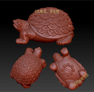 金钱龟、海龟1454三维立体图圆雕图3d打印STL格式3d模型