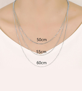 加长款925纯银项链女银链子无吊坠裸链胖妹妹50cm60cm胖mm锁骨链