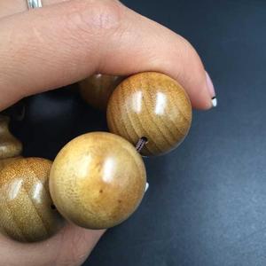 楠满金黄桢楠佛珠黄老玩手料手男女楠木手串小叶串情侣金丝手链文