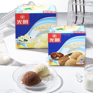 光明冷饮1kg加仑巧克力味香草味冰淇淋1000g*4盒  冰激凌雪糕冷饮