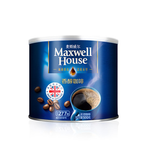 英国进口麦斯威尔香醇速溶无糖添加黑咖啡特浓纯咖啡粉500g