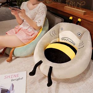 卡通鲨鱼蜜蜂鲨bee乌龟蜜蜂闺蜜腰靠一体坐垫毛绒蒲团地垫椅子垫