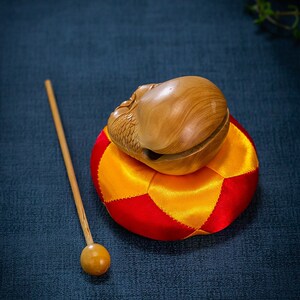 黄杨木雕刻随身携带念佛法器双鱼木鱼家居佛堂小摆件实木打击乐器