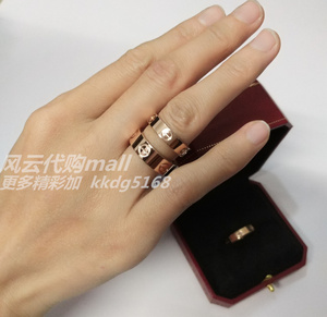 免税经典款戒指玫瑰金18k情侣款love对戒男女婚戒镶钻维修卡地亚