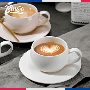 Bincoo咖啡杯碟陶瓷高档精致蛋杯专业拉花拿铁杯高颜值咖啡杯日式