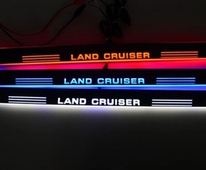 丰田兰德酷路泽lc200霸道普拉多迎宾踏板流光led带灯门槛条改装饰