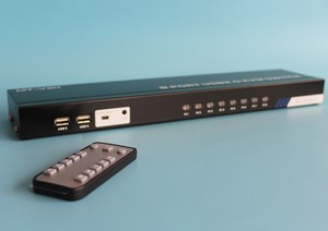 全新迈拓MT-801UK-C 8进1出KVM切换器8口USB键鼠共享器带遥控配线