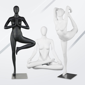 瑜伽服装模特道具女全身运动假人服饰展示架玻璃钢橱窗陈列人偶
