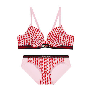 韩国直邮 elle 性感无钢圈聚拢桃心少女内衣文胸套装