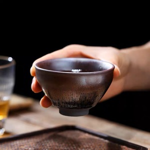 紫金油滴建阳建盏茶盏手工主人杯个人单杯陶瓷品茗杯盏杯茶具精品