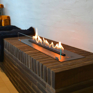 酒精壁炉装饰柜真火焰壁炉电视背景墙高端别墅酒店嵌入式壁炉定制