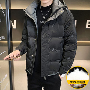 gxg冬季新款羽绒服男士短款连帽衣服加厚韩版潮牌青年冬装外套男