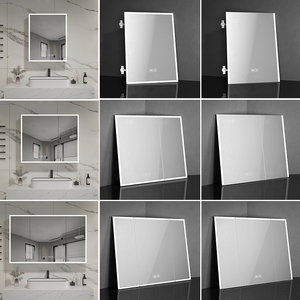 定制智能镜柜门浴室led灯除雾镜框镜子订做卫生间铝合金智能镜门