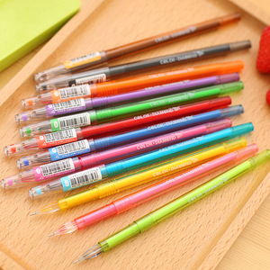 韩国钻石头中性笔文具清新简约糖果色可爱彩色中性笔12色创意笔芯