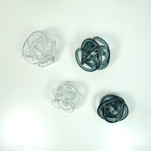 北欧现代轻奢几何抽象玻璃球形艺术小摆件售楼处客厅酒柜桌面配饰