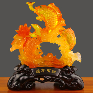 鱼摆件招财风水年年有余客厅办公室家居饰品酒柜摆设结婚开业礼品