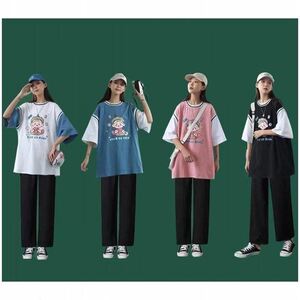 三人夏季套装12岁六年级时尚衣服初中女学生韩版宽松闺蜜两件套装