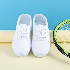 新款护士纯白色韩版贝贝鞋学生室内鞋男童儿童布鞋女女童软底粘扣