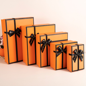 礼品盒橙色生日礼物盒子护肤品包装盒大号衣服保温杯礼盒空盒高档