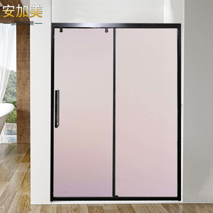 卫生间玻璃隔断移门磨砂定做