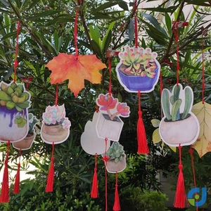 树装饰挂件祝福贺卡小吊卡圣诞装饰品圣诞节许愿包装盒小卡片w