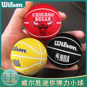 Wilson威尔胜2021新款迷你小篮球NBA队徽橡胶儿童宠物玩具装饰球