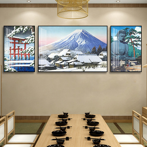日式挂画日本风景餐厅寿司店烤肉店装饰画日系建筑街景居酒屋壁画